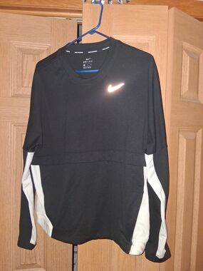 Nike Dri-Fit Black Long Sleeve Pullover with White Panels